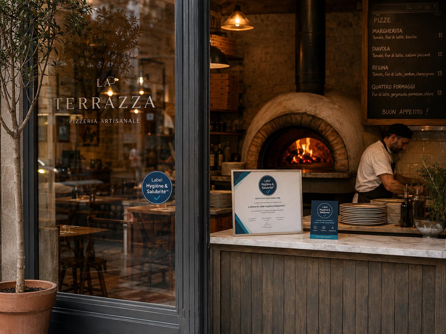 Label affiché dans une pizzeria